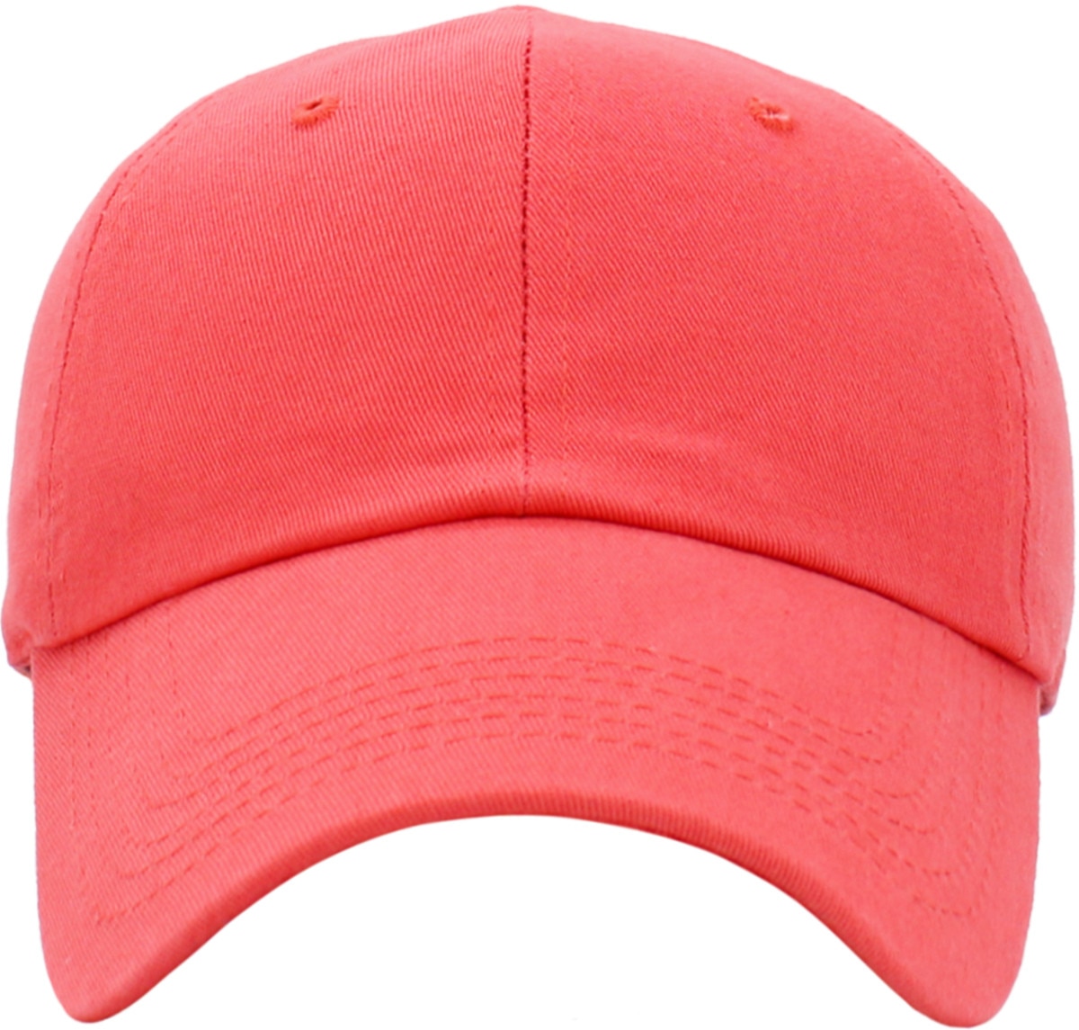 Coral Low Profile Baseball Caps Front View
